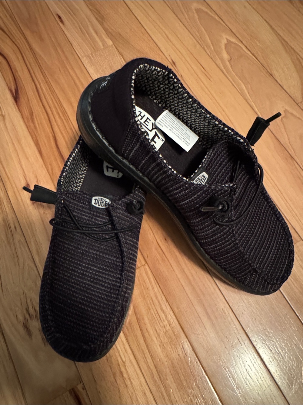 Hey Dude Women's Black Knit Slip-On Sneakers